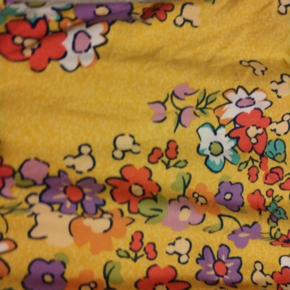 NWT TC Leggings Yellow Floral Mickey - Picture 1 of 5